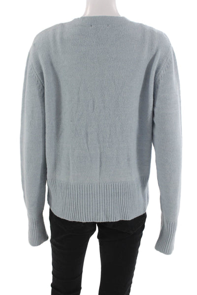 Best Mountain Unisex Cardigan Light Blue V Neck Button Long Sleeve Size L