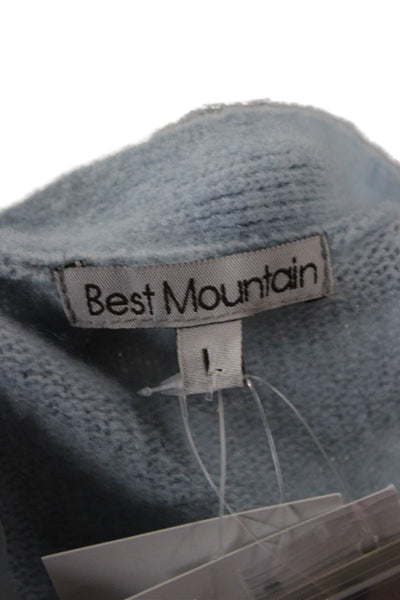 Best Mountain Unisex Cardigan Light Blue V Neck Button Long Sleeve Size L