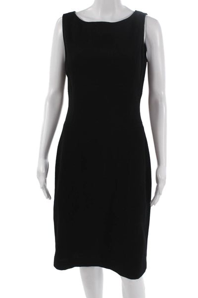 Tahari Womens Sheath Dress Black Wool Blend Sleeveless Knee Length Size 6