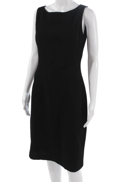 Tahari Womens Sheath Dress Black Wool Blend Sleeveless Knee Length Size 6