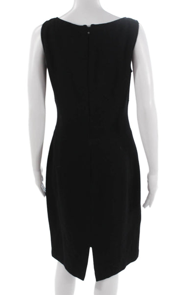 Tahari Womens Sheath Dress Black Wool Blend Sleeveless Knee Length Size 6