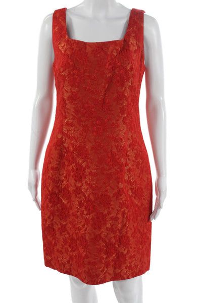 Rickie Freeman For T.J. Nites Women Red Floral Sheath Dress Size 10