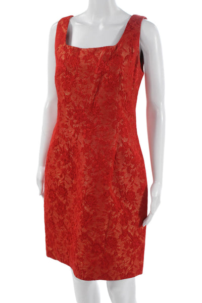 Rickie Freeman For T.J. Nites Women Red Floral Sheath Dress Size 10