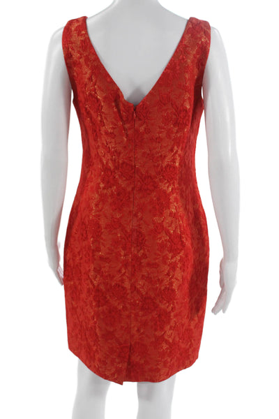Rickie Freeman For T.J. Nites Women Red Floral Sheath Dress Size 10