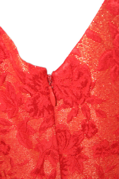 Rickie Freeman For T.J. Nites Women Red Floral Sheath Dress Size 10