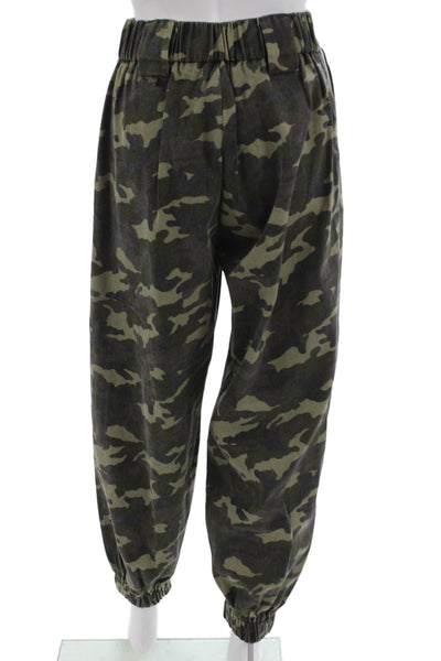 One Way Unisex Jogger Pants Camouflage Green 65% Cotton 35% Polyester Size 8