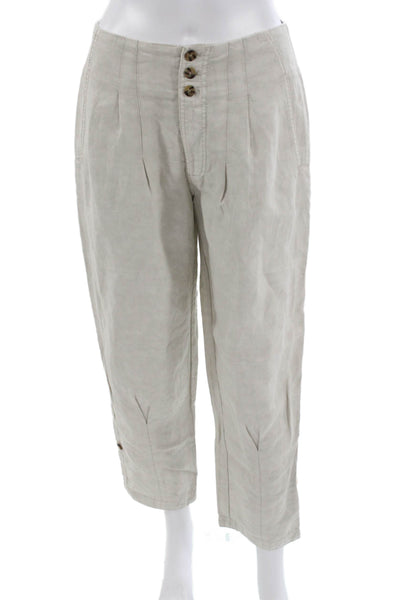 Marrakech Women Cropped Bohemian Beige Cotton Blend Pants Size 30