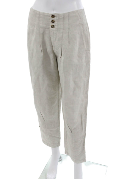 Marrakech Women Cropped Bohemian Beige Cotton Blend Pants Size 30