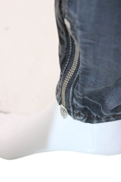 One by One Teaspoon Unisex Black Ankle Tapered Jeans Cotton Size 26