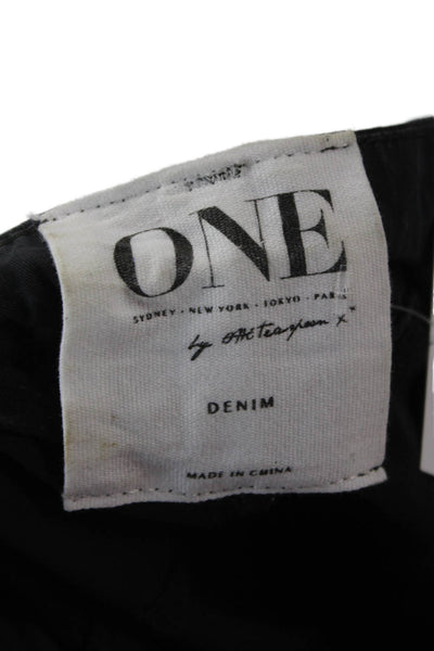 One by One Teaspoon Unisex Black Ankle Tapered Jeans Cotton Size 26