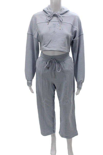 The Fifth Label Women Pullover Hoodie Light Blue 100% Cotton Size XS
