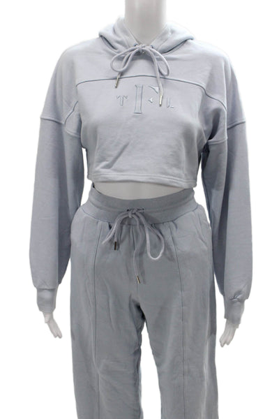 The Fifth Label Women Pullover Hoodie Light Blue 100% Cotton Size XS