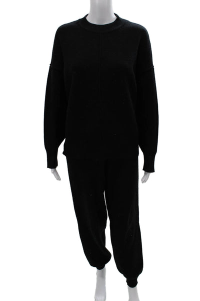 Zara Unisex Pullover Black Crewneck Long Sleeve Drawstring Size S