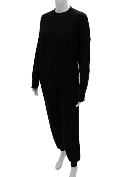 Zara Unisex Pullover Black Crewneck Long Sleeve Drawstring Size S