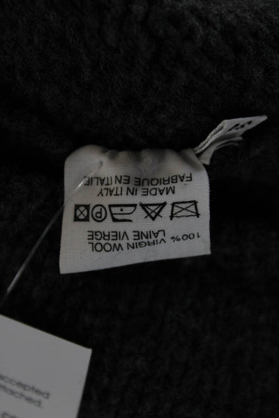 Jil Sander Unisex Vest Dark Gray V-Neck 100% Virgin Wool Sleeveless Size 38