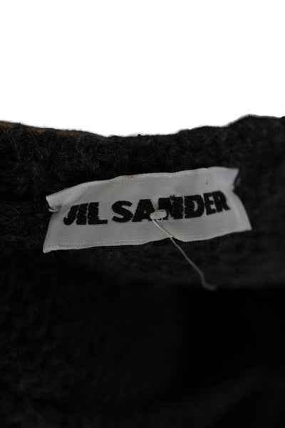 Jil Sander Unisex Vest Dark Gray V-Neck 100% Virgin Wool Sleeveless Size 38
