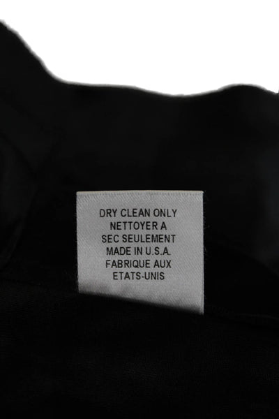 Milly Women Gray Herringbone Wool Blend Collared Short Sleeve Blazer Size 8