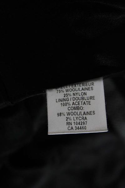Milly Women Gray Herringbone Wool Blend Collared Short Sleeve Blazer Size 8