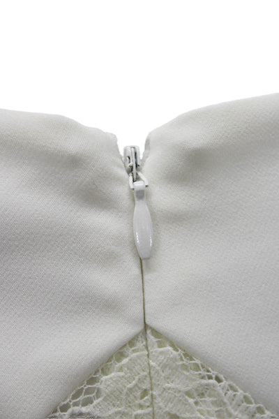 Jarlo Women Mermaid Long White Dress Round Neck Short Sleeve Zip Size XS