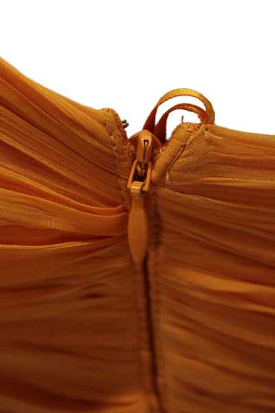 Mango Women Maxi Orange Sleeveless Beach Long Dress 100% Polyester Size M