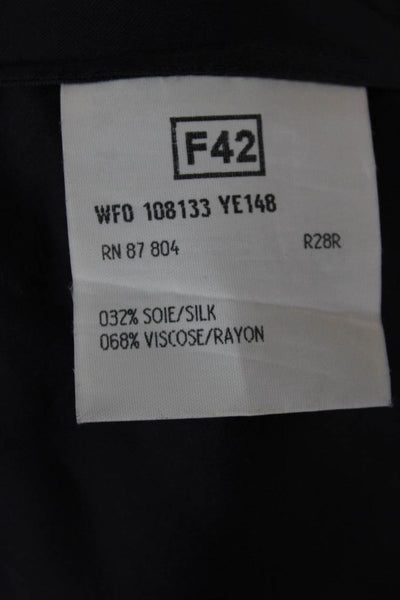 Yves Saint Laurent Women Black Shirt Dress Cotton High Neck Sleeveless Size S