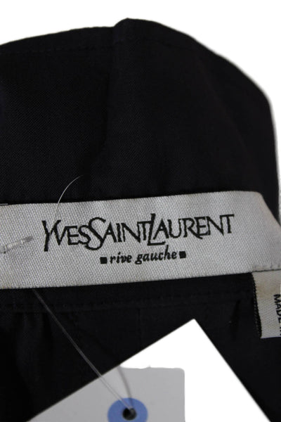 Yves Saint Laurent Women Black Shirt Dress Cotton High Neck Sleeveless Size S