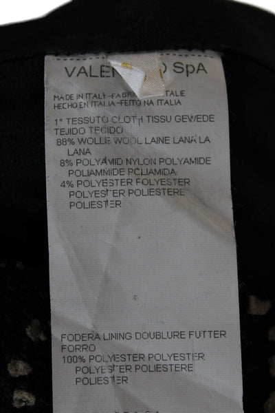 Valentino Women Black Polka Dot Pencil Skirt Wool Blend Short Size 10