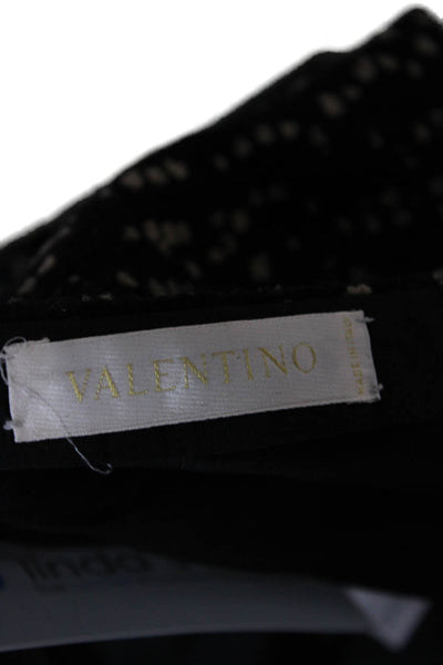 Valentino Women Black Polka Dot Pencil Skirt Wool Blend Short Size 10