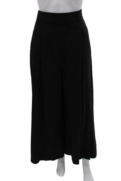 Me + Em Womens Dress Pants Black Wool Blend Zip Size 14