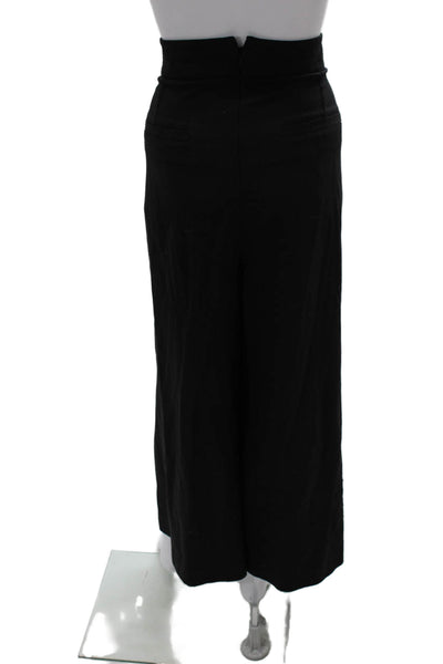 Me + Em Womens Dress Pants Black Wool Blend Zip Size 14