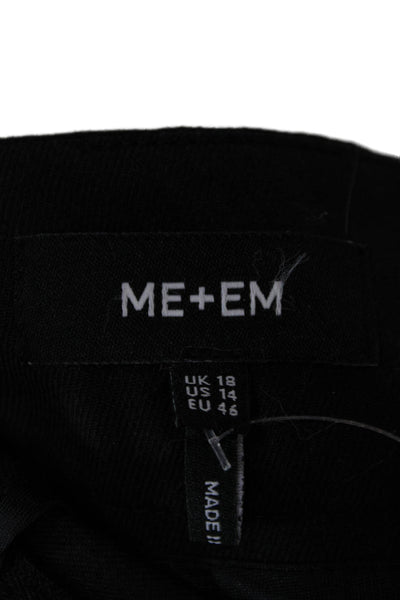 Me + Em Womens Dress Pants Black Wool Blend Zip Size 14
