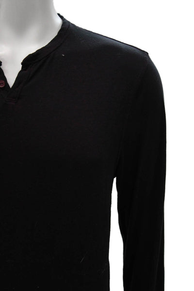 Lucky Brand Mens Black Long Sleeve T-Shirt Poly Cotton Size M