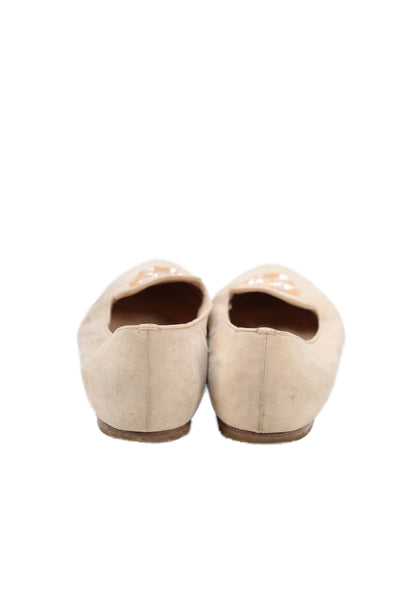 Alexander McQueen Women's Suede Slip-On Ballet Flats Shoes Beige Size 39
