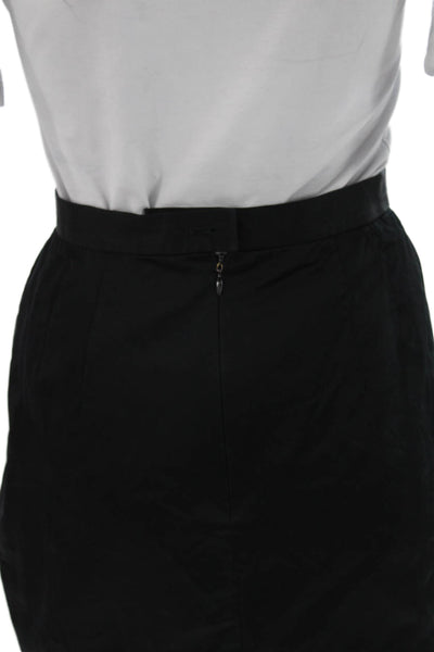 Escada Womens Straight Pencil Skirt Black Cotton Solid Size 38