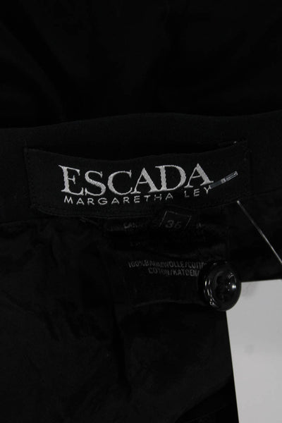 Escada Womens Straight Pencil Skirt Black Cotton Solid Size 38
