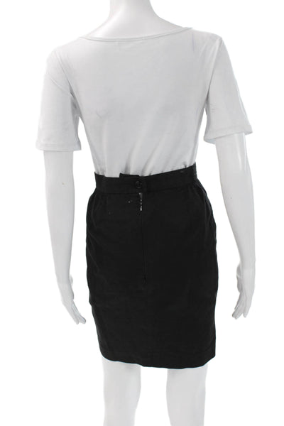 Escada Womens Straight Pencil Mini Cotton Black Skirt Size 38