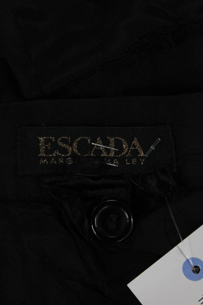 Escada Womens Straight Pencil Mini Cotton Black Skirt Size 38