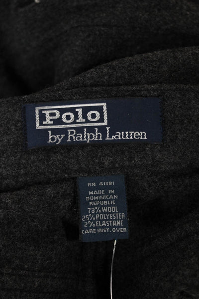 Polo Ralph Lauren Mens Dress Pants Dark Gray Wool Blend Size S