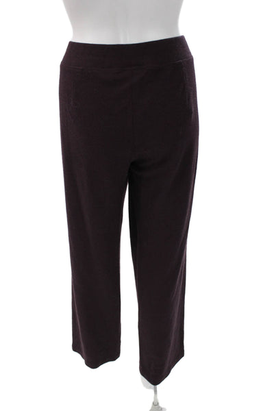 Eileen Fisher Womens Cropped Black Italian Fabric Pants Size M