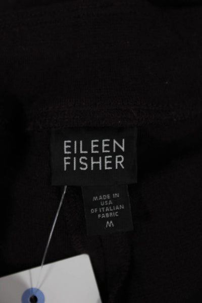 Eileen Fisher Womens Cropped Black Italian Fabric Pants Size M