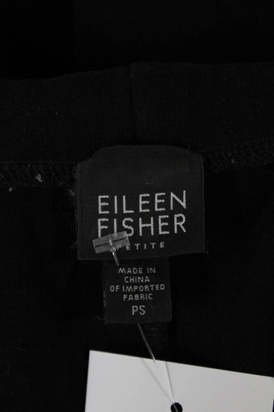 Eileen Fisher Womens Black Linen Ankle Cropped Pants Size PS