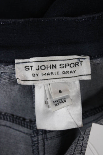 St. John Sport By Marie Gray Unisex Dress Pants Dark Blue Button Size 6