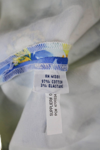 Polo Ralph Lauren Womens A-Line Floral Blue Cotton Knee Length Skirt Size 14