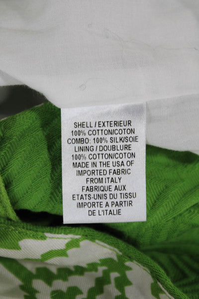 Milly Women Straight Pencil Skirt Green Geometric Cotton Size 6