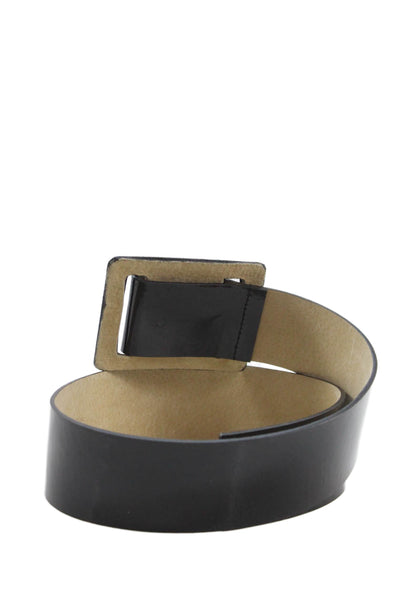 Betsey Johnson Womens Patent Leather Buckled Wide Belt Black Size S