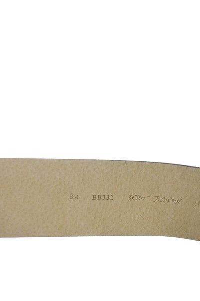 Betsey Johnson Womens Patent Leather Buckled Wide Belt Black Size S