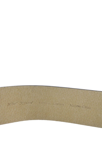 Betsey Johnson Womens Patent Leather Buckled Wide Belt Black Size S