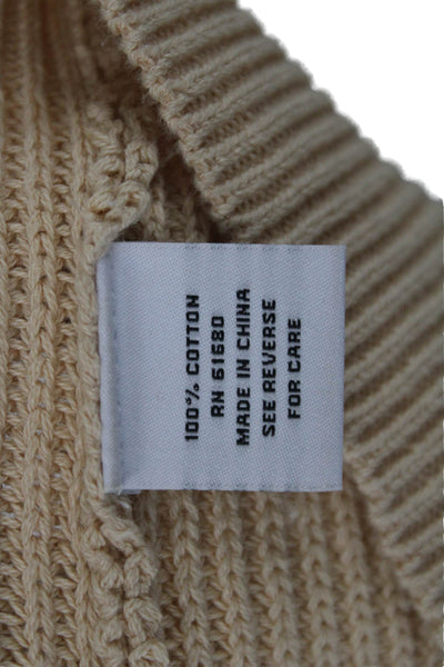 525 America Unisex Pullover Sweater Beige Cotton Sleeveless Size XS