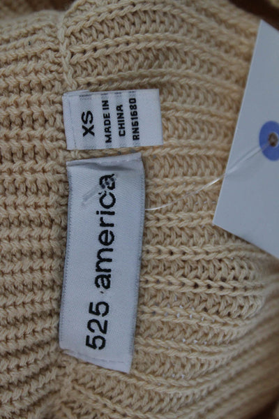 525 America Unisex Pullover Sweater Beige Cotton Sleeveless Size XS
