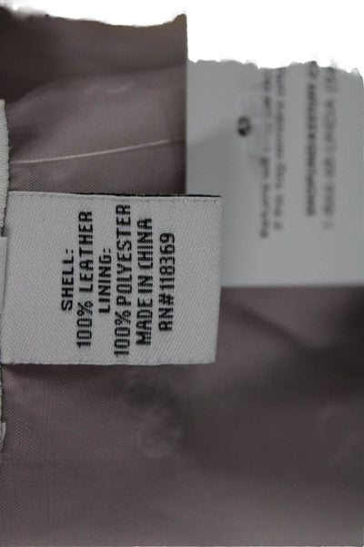 Charlotte Ronson Womens Leather Biker Sleeveless Vest Pink V-Neck Button Size 2